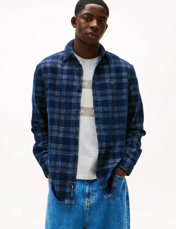 Tommy Jeans Tjm Reg Check Cord Shirt - Blue - S
