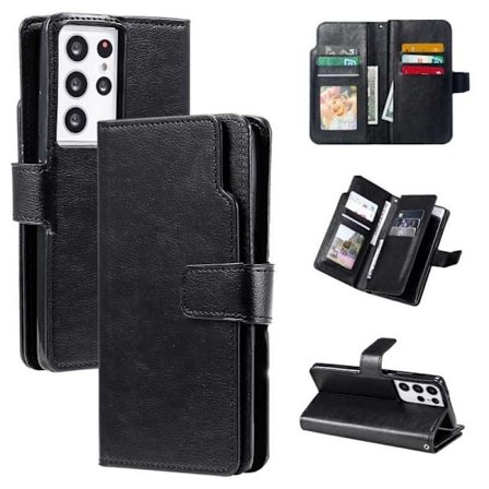 Samsung S22 Ultra Practical Wallet Case med 12-bakke Array V4