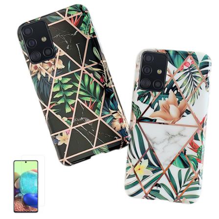 Samsung Galaxy A51 - Geometrinen kukkakuori Svart