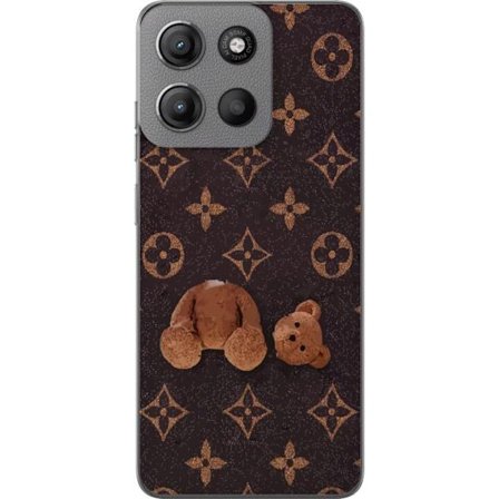 Yhteensopiva Puhelinkuori Motorola Motorola Moto G15 Power Graafinen monogrammikuvio, jossa taiteellisesti muotoiltu nalle