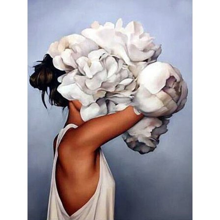30x40cm 5D DIY Diamantmaleri Full,Serie Blomst og Kvinne#A,DIY D