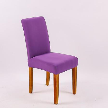 Spisebordstoltrekk Moderne Elastisk Stretch Stolputebeskytter Avtakbar Vaskbar Kjøkkenstolsetetrekk Lilla Purple