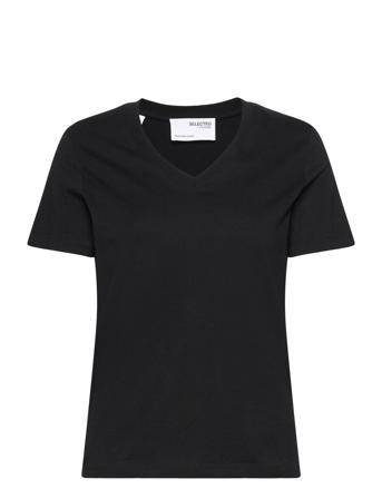Slfessential Ss V-Neck Tee Noos Tops T-shirts & Tops Short-sleeved Black Selected Femme