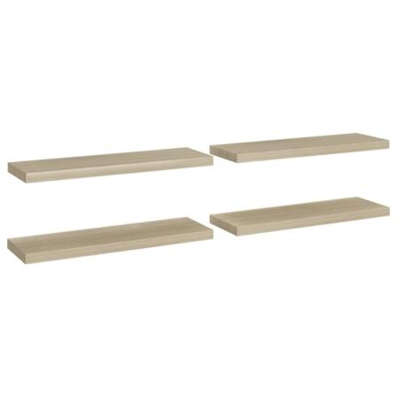 Vidaxl Svävande Vägghyllor 4 St Ek 80x23,5x3,8 Cm Mdf Brun