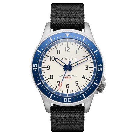 Luscent | Montre de plongée en acier bleu et argenté avec cadran luminescent pour hommes - Montres bracelet