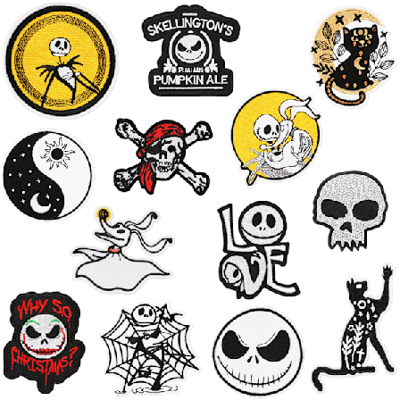 13 sommer-kranie stryge-på broderi-mærker til syning på