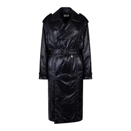Saint Laurent - Trenchcoats - Svart - Dam - Storlek: S, Dam, Storlek: S