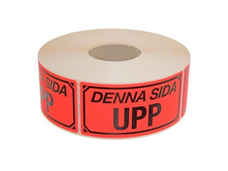 Varningsetikett Denna sida upp 1000/rl - Lyreco - Emballage och lagerutrustning - Etiketter och godsmärkning - Specialetiketter