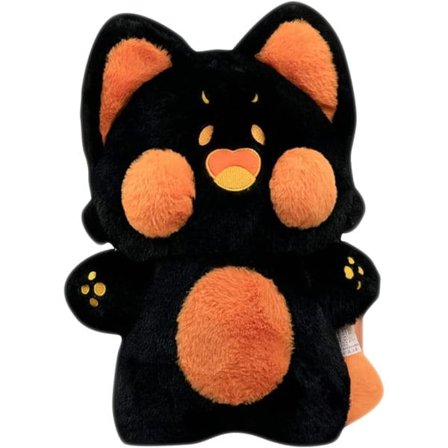 IC Sød kat plysleksag kat plysdyr plysch blød kat plys pude gaver til voksne og børn (19,6" sort)