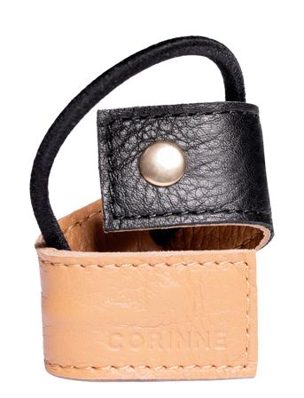 Leather Band Short Bendable Two-Colored Accessories Hair Accessories Scrunchies Black Corinne