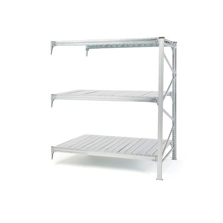 Universalreol påbyggseksjon 2000x1805x800 mm med 3 stk stålhyller