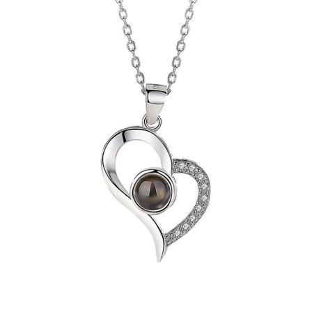 100 Språk Jag Älskar Dig Sterling Silver Projektionshänge