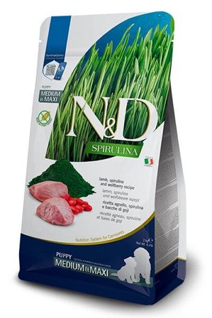 Farmina N&D Dog Medium & Maxi Spirulina Lamb Per Cani Cuccioli