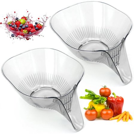 2 stk. Køkkenafløbskurv, Multifunktionel Dræningskurv Tragtkøkkenkurv til Grøntsager, Pasta, Frugt, Salat