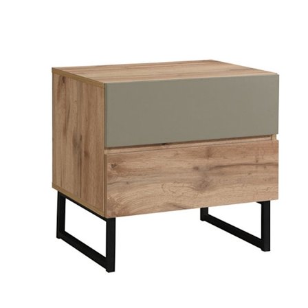 Natbord med 2 skuffer, naturlig & mintgrøn, 50x41,5x50 cm