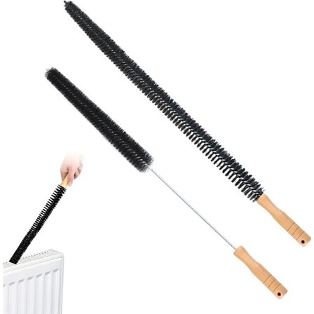 Radiatorbørste - 2 stk. - Radiatorbørste fleksibel - Støv - Bindingsbørste - Rengøringsbørste / Varmebørste - 70/75 cm
