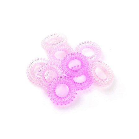 Hårbånd, Spiralhårbånd, Telefonkabelhårbånd, Hårspoler Elastisk Hårbånd med Stærkt Greb (S, Rosa)