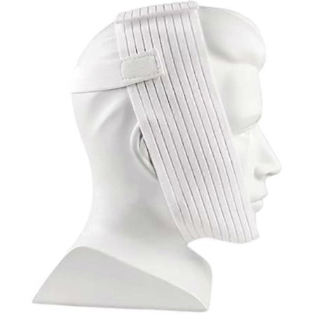 Super Deluxe valkoinen leukahihna CPAP-käyttäjille - Kuivan suun estäjä - Kuorsauksen estävä leukahihna