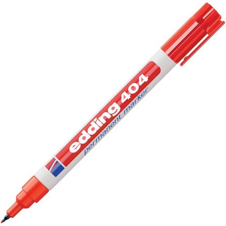 EDDING Märkpenna Permanent 404, extra tunn kulspets, 0,75 mm linjebredd, röd - Lyreco - Kontorsmaterial - Pennor - Märkpennor - Rund spets