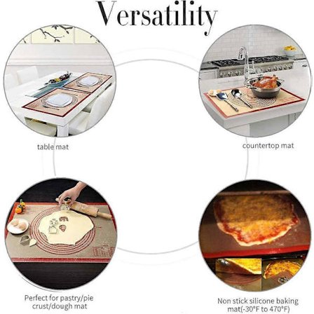 Liukumaton silikoninen leivonta-alusta, erittäin suuri, mitat 91 x 61 cm, silikoninen paistoalusta, taikinan alusta