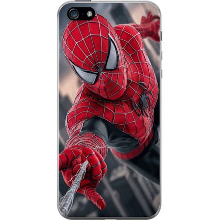 Yhteensopiva Puhelinkuori Apple Apple iPhone 5 Dynaaminen Spider-Man-kuvaus toimintanäkökulmasta, supervoimien teema liikkeen energialla ja elokuvam