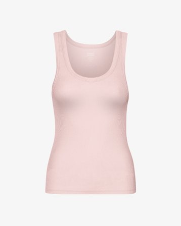 Women Organic Rib Tank Top - Faded Pink S