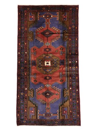 Tapis D'orient Hamadan 107X210 Noir/Rouge Foncé (Laine, Perse)
