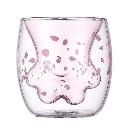 Kattklo-kopp Kreativ Glass Dobbellags Kaffe Melkekopp