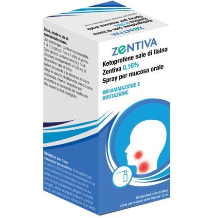 Ketoprofene Sale Di Lisina Zentiva Spray Mucosa Orale 15ml 0,16%
