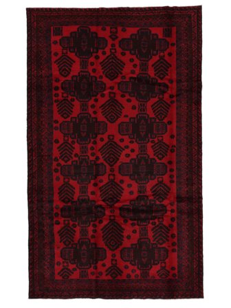 Anudada A Mano Belouch Alfombra 180X310 De Lana Negro/Rojo Oscuro