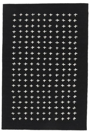 Uldtæppe Million Cross Sort Oeko-Tex