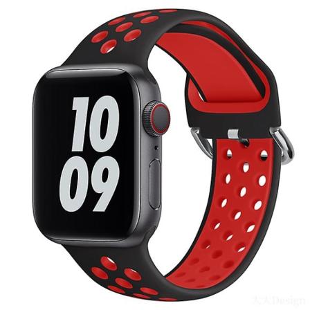 Ai-ranneke Apple Watchille 45mm 44mm 40mm Sarja 7 6 5 4 Se Urheilullinen Hengitt v Rannekoru Iwatchille 3 42mm 38mm - Rannekkeet Black red 42mm-44mm-