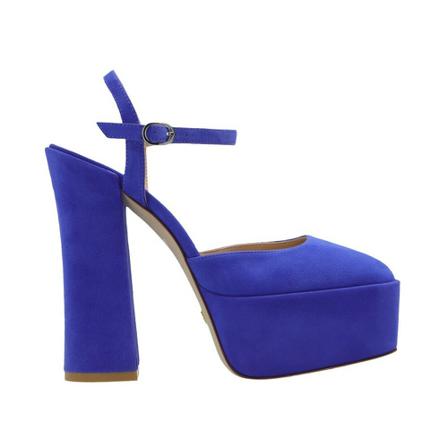 Stuart Weitzman, Skyhi platform boots Blauw, Dames, Maat:38 EU,suede