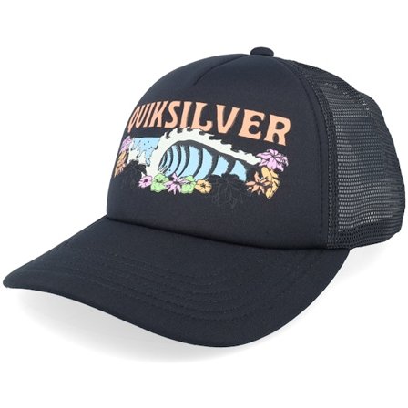 Quiksilver - Svart trucker Keps - Kids Solar Eye Black/Black A-Frame Trucker @ Hatstore