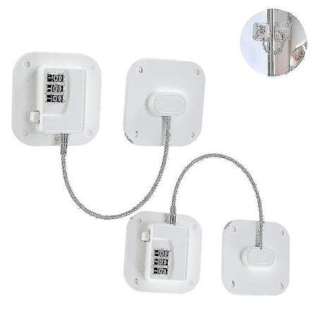 2-pack kylskåpslås, kraftig kombinationslås för kylskåp, hög kvalitet