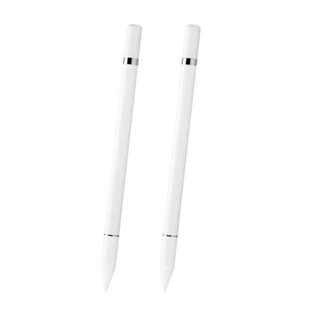 2 i 1 Stylus pen med skrivefunktion Hvid 2-pakke