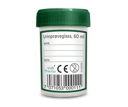 Vidi pharma urinprøveglass m/lokk 60ml