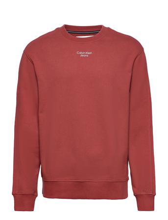 Stacked Logo Crew Neck Sweat-shirt Tröja Brun Calvin Klein Jeans