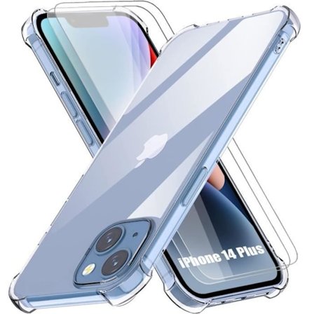 Skal, BOOLING, för iPhone 14 Plus - Silikon TPU - Ultra Slim - 2 Härdade Glas