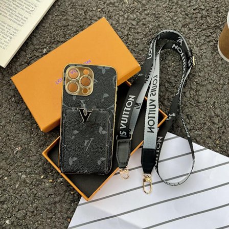 Europeisk og amerikansk trendy merke fin hull crossbody kortholder mobiltelefondeksel - passer for iPhone mobiltelefondeksel