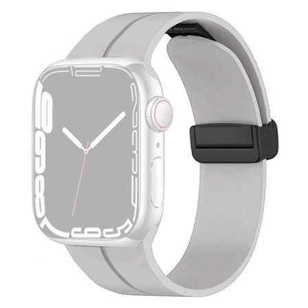 Apple Watch Series 8 (45mm) / Watch Ultra näppärä viiva silikonikellon hihnassa - Rock Harmaa