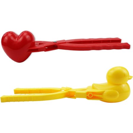 Andesnoball Maker og Hjerte Snowball Maker Leker for Barn og Voksne Vinter Utendørs Snøballkamper - Snøball Lagingsverktøy med Håndtak (Pakke med 2