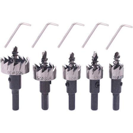 5 stk Hulsave Bor, Multi-tand Rustfrit Stål Metal Bor, ZQKLA