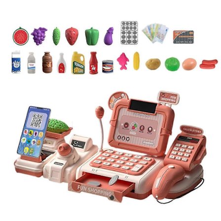 2025 Kassaapparat Leksaksset med Ljus och Ljud Butik för Flickor Födelsedagspresenter (LGL)