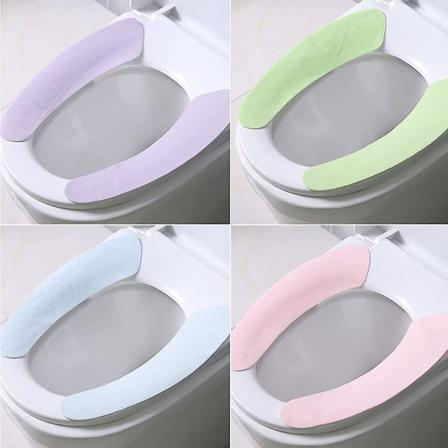 Toalettseteunderlag 4 sett Toalettsete Beige Vaskbar Toalettsetetrekk Toalettsetetrekk Toalettsetevarmer Toalettsetetrekk Varmt Toalettsete Pute