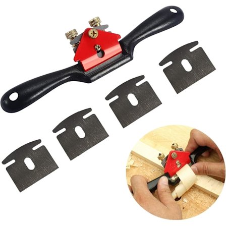 Justerbar spånhyvel med plan botten och metallblad Träbearbetningsverktyg med 4-delad hyvel