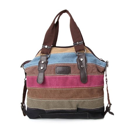Dam Axelväska Canvas Satchel Crossbody Tote Handväska Plånbok Messenger Mode