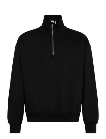 Weekday Loose Half Zip Sweatshirt - Black - S