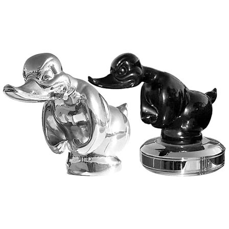 3D-forkrommet sint andehodepynt, Death Proof Duck Black Convoy Duck Hood Ornament Fun Front Hoo-WELLNGS