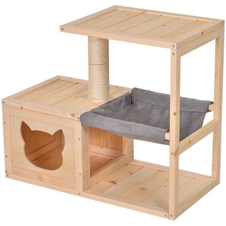 Rootz Cat House - Cat House with Hammock - Cat Cave - Cat Tree -
